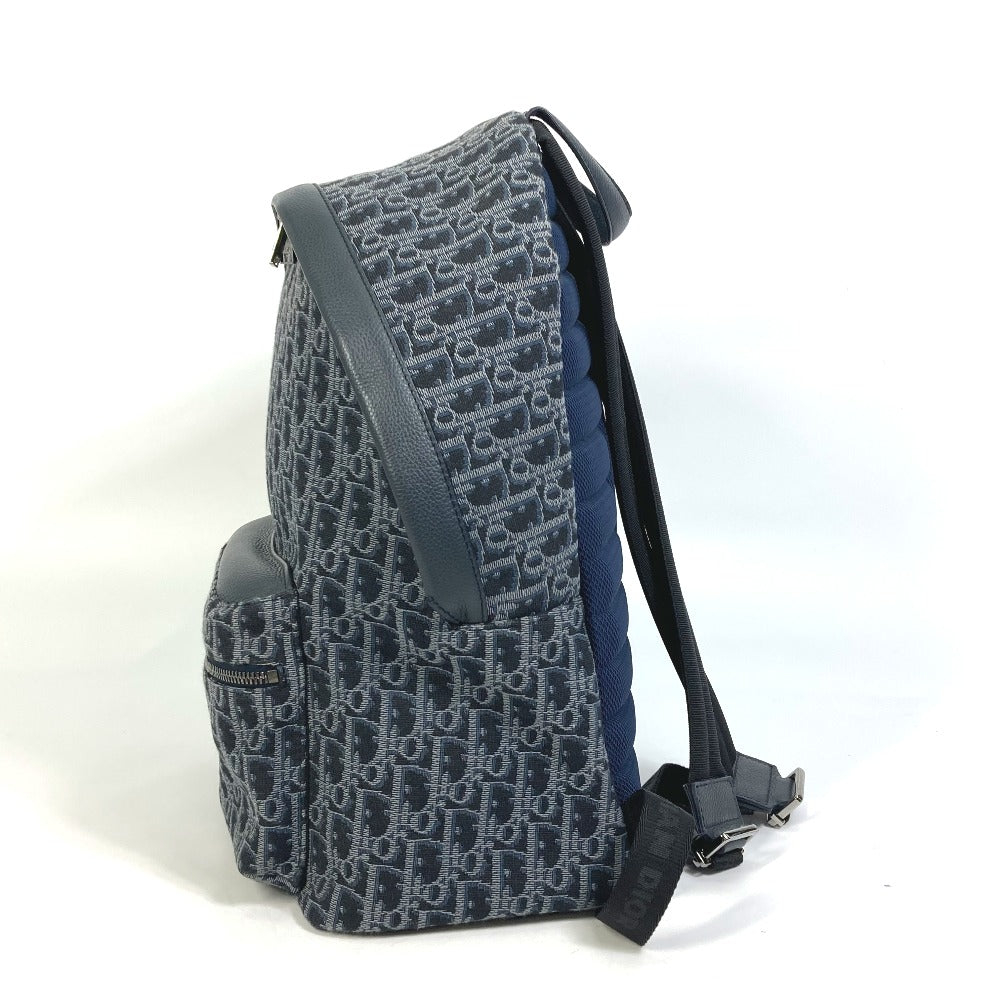 Dior Backpack Navy Trotter Oblique Backpack Mens Handbag Leather Canvas