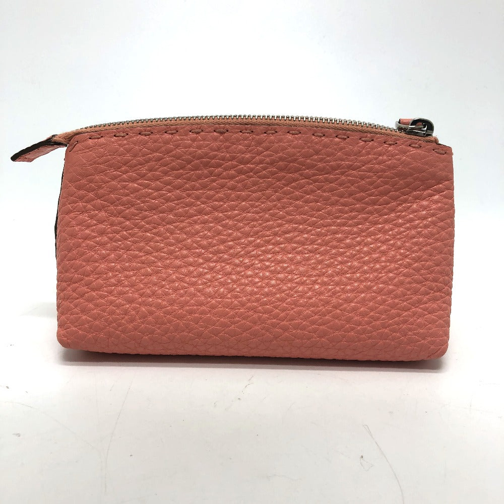 Fendi Pouch 8N0114 Celeria Women Handbag Leather Pink Travel Bag