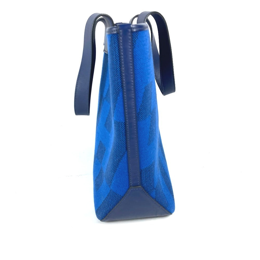 Hermes Tote Bag Handbag Ambier Gm Unisex Unisex Leather Canvas Blue