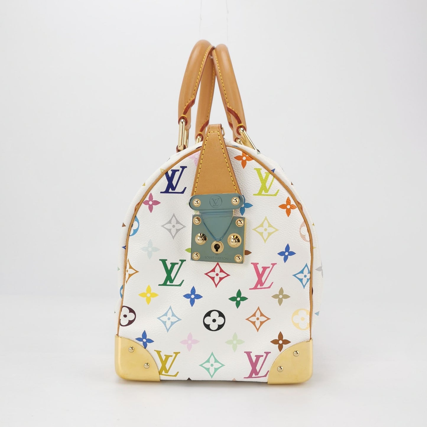 Louis Vuitton x Takashi Murakami Speedy 30 Lock Multicolor White Handbag Multicolor 12