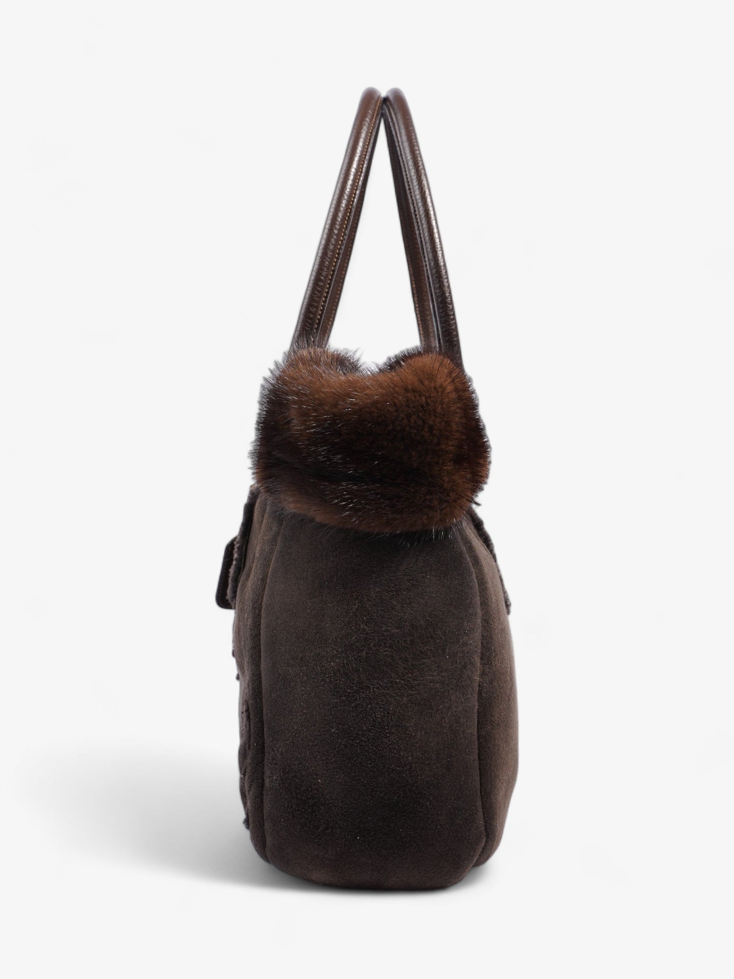 Prada Shearling Bag Shearling Brown Shoulder Bag
