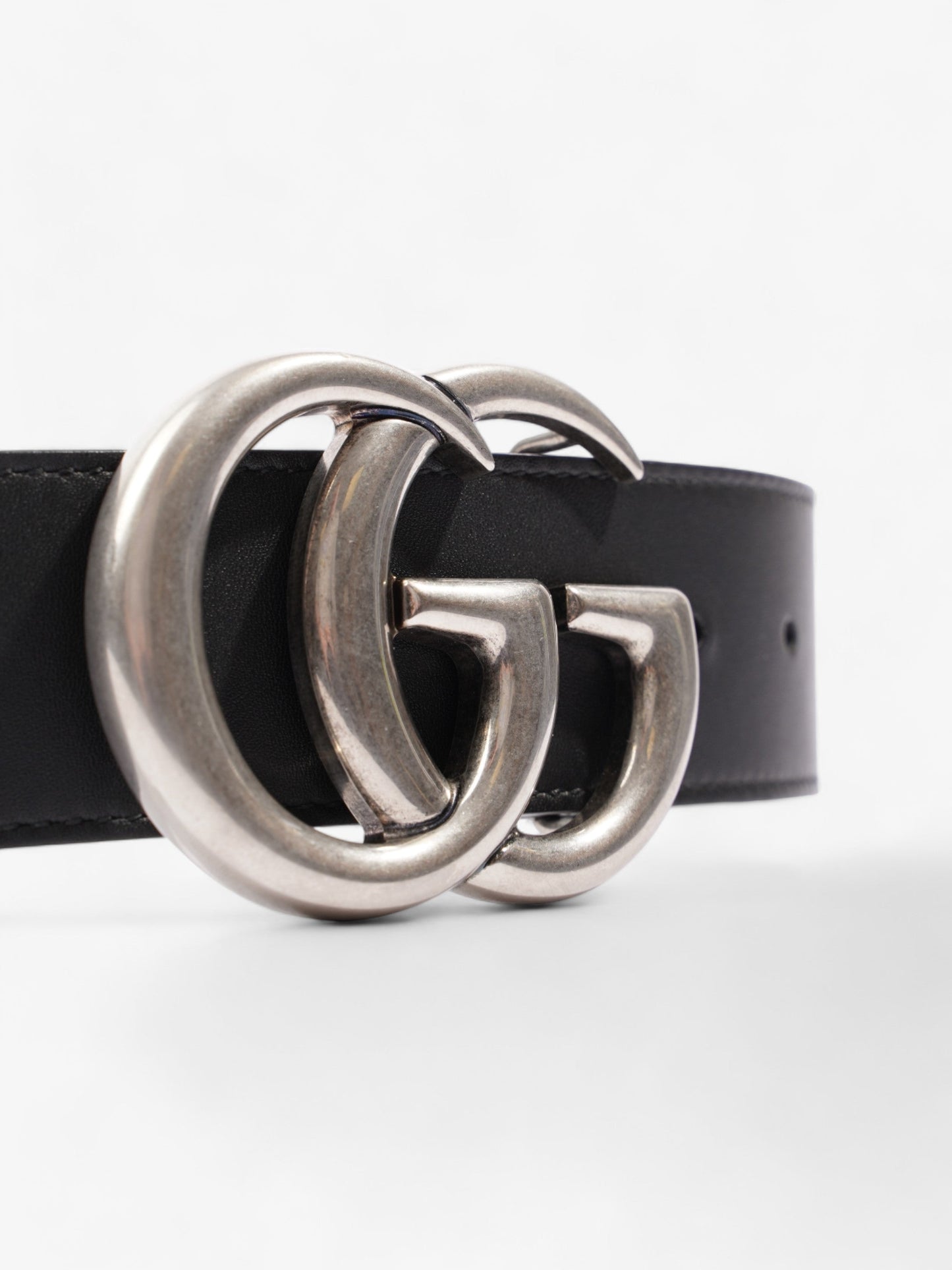Gucci Marmont Wide Belt Handbag Leather Black Accessory