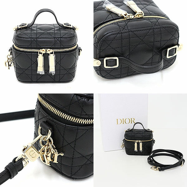 Dior Shoulder Bag Lambskin Lady Micro Vanity Black