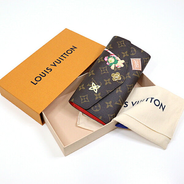 Louis Vuitton Long Purse M12207 2 fold Monogram Leather Canvas Brown Wallet Case