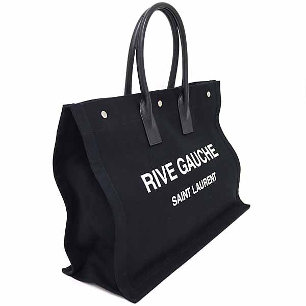 Saint Tote Bag Cotton Rive Gauche Tote Canvas Black