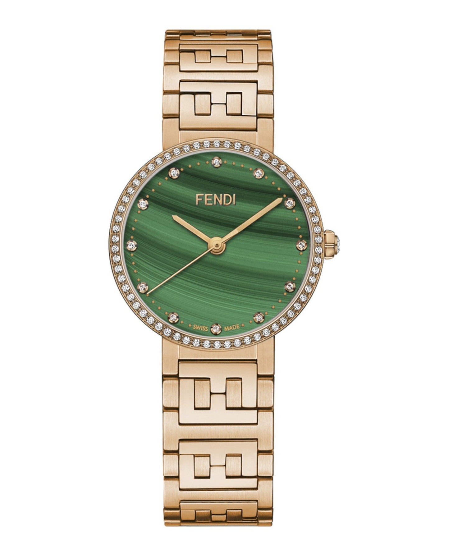 Fendi Jewelry Womens Rose 28mm Bracelet Fashion Watch Gold