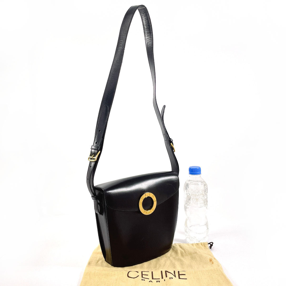 Shoulder Bag Circle Leather Black