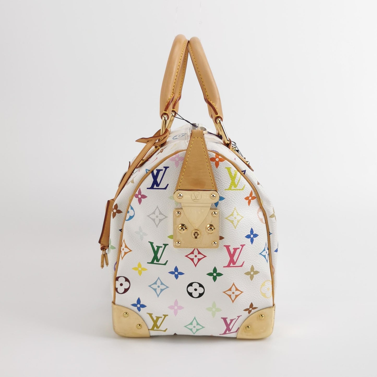 Louis Vuitton x Takashi Murakami Speedy 30 Lock Multicolor White Handbag Multicolor 17