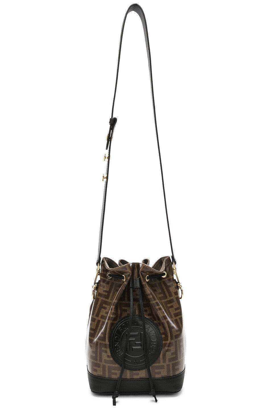 Fendi Ff Print Emblem Mon Tresor Bag Logo Bucket Bucket Bag