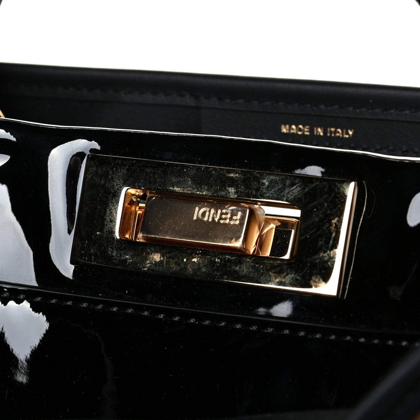 Fendi Ff Glazed Satchel Leather Canvas Mini Satchel Bag