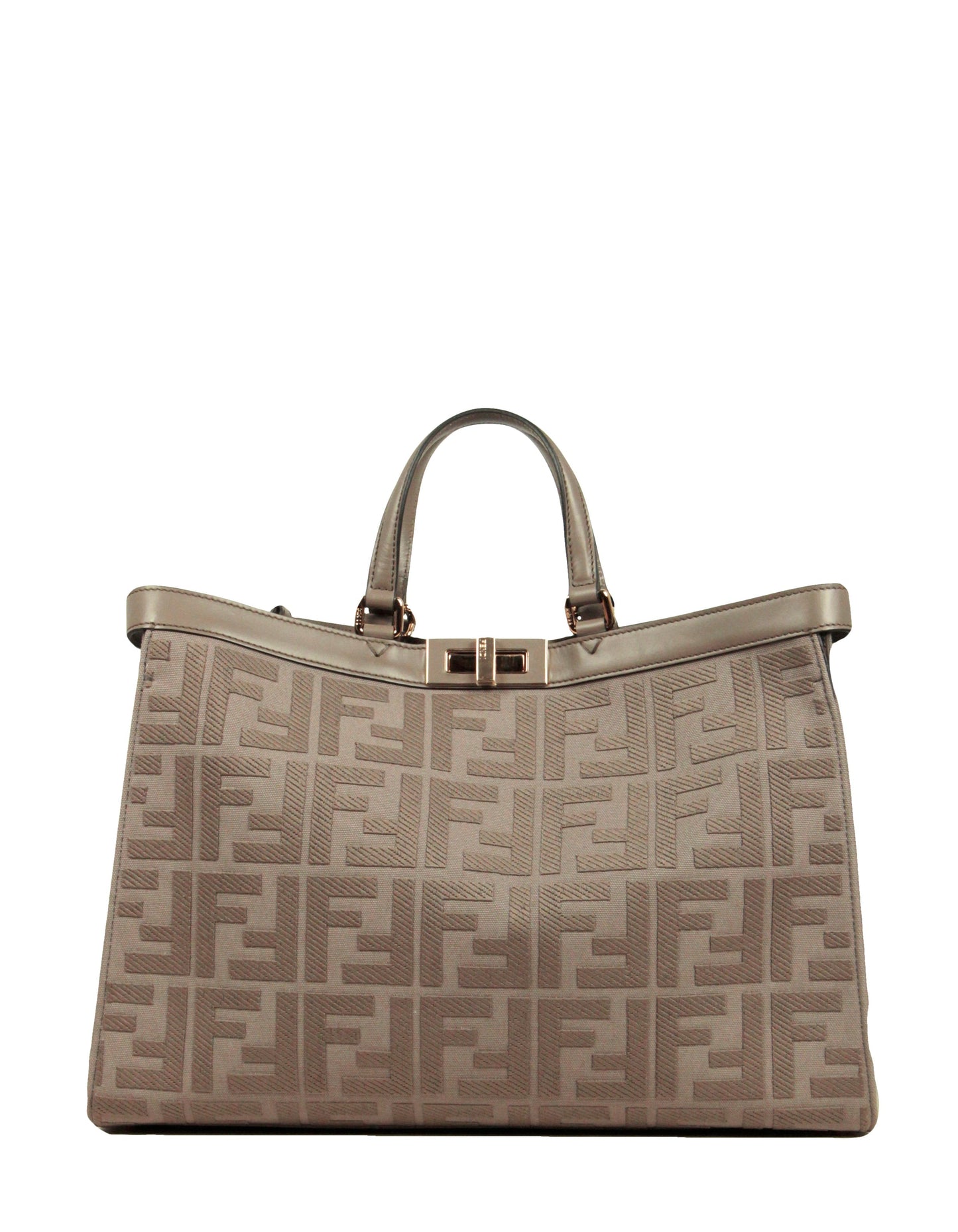 Fendi Handbag NEW Grey Peekaboo X-Tote Bag Canvas Monogram Gray
