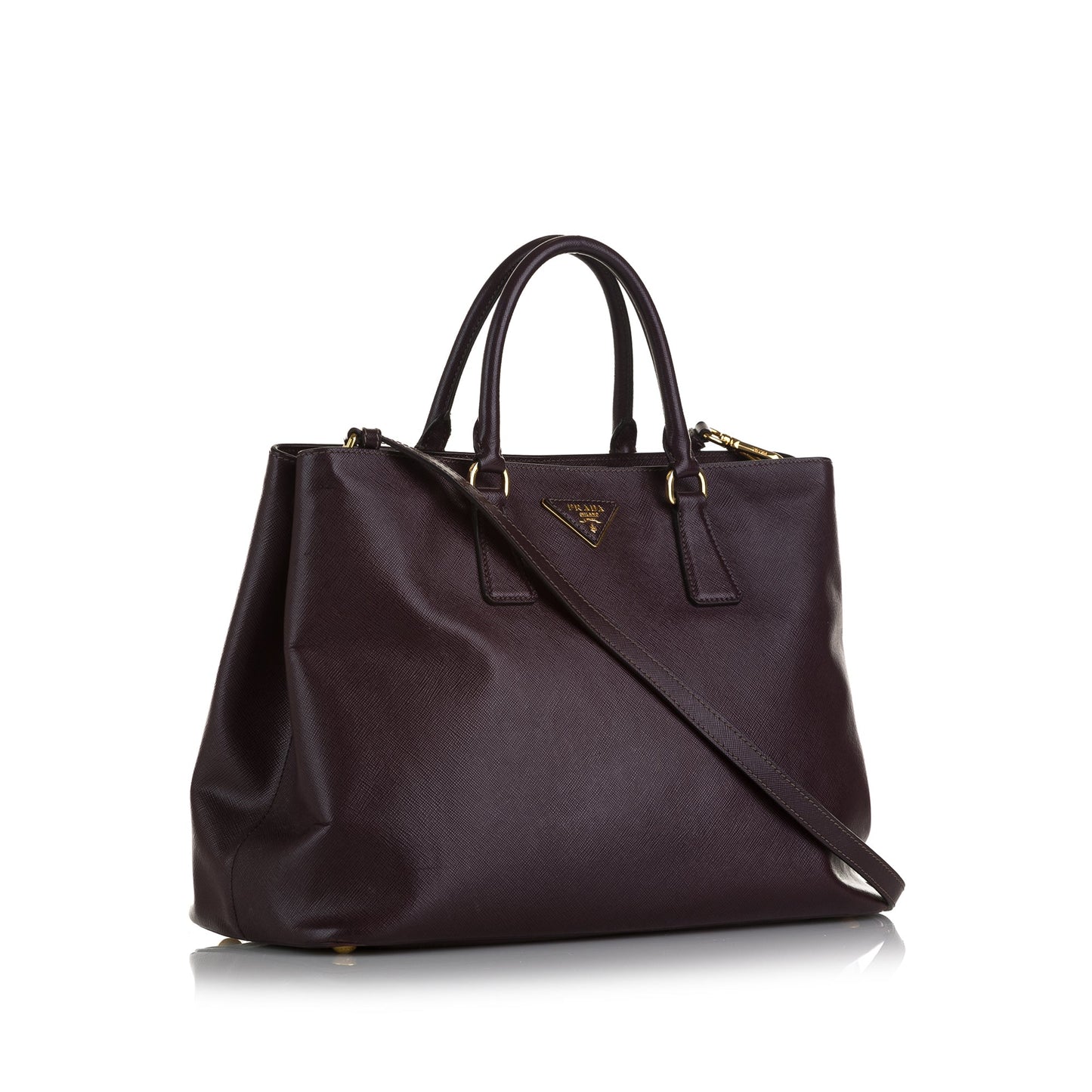 Prada Cuir Twin Handbag Saffiano Brown Travel Bag