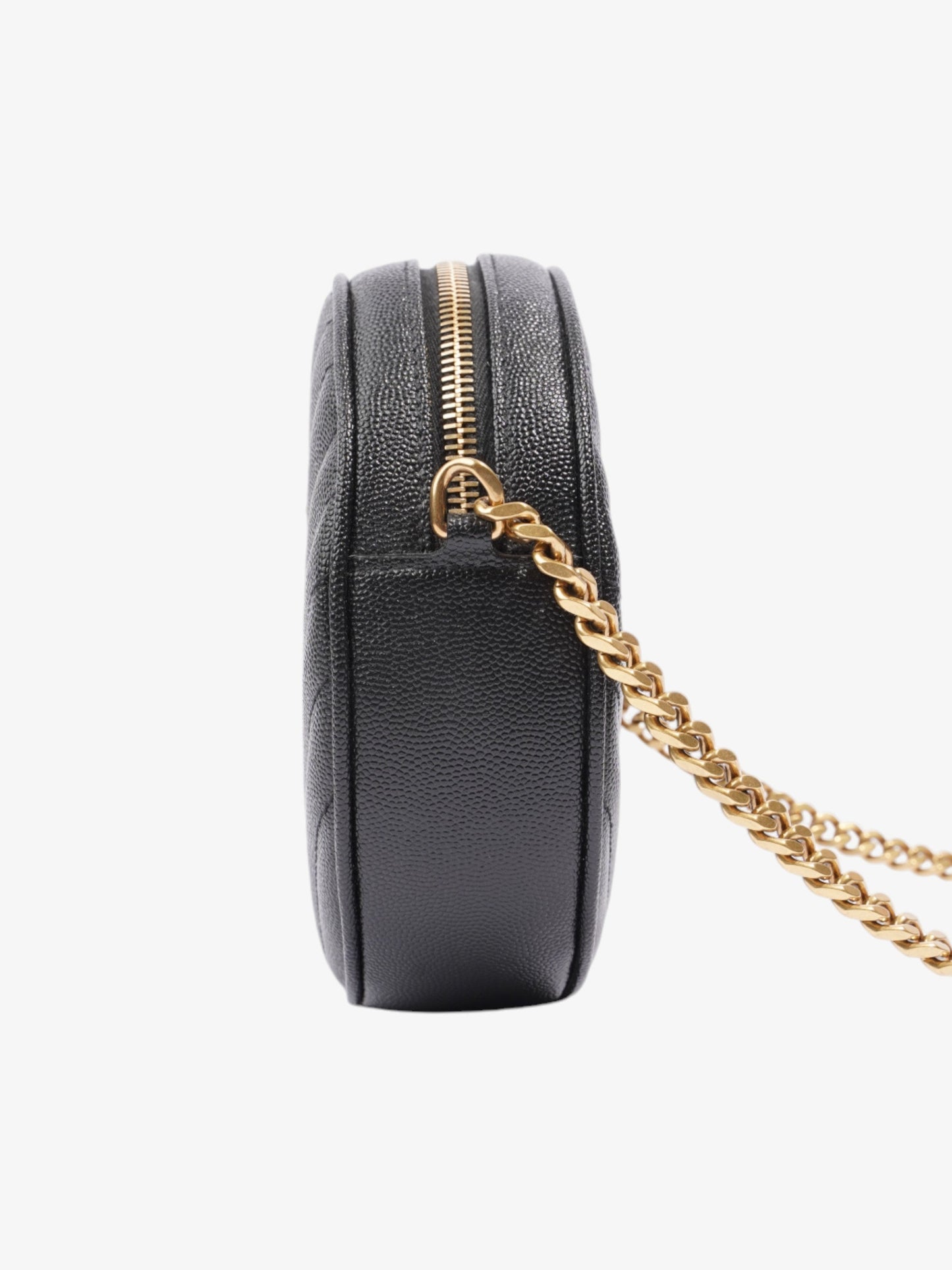 YSL Saint Laurent Vinyle Grained Crossbody Bag Leather Black
