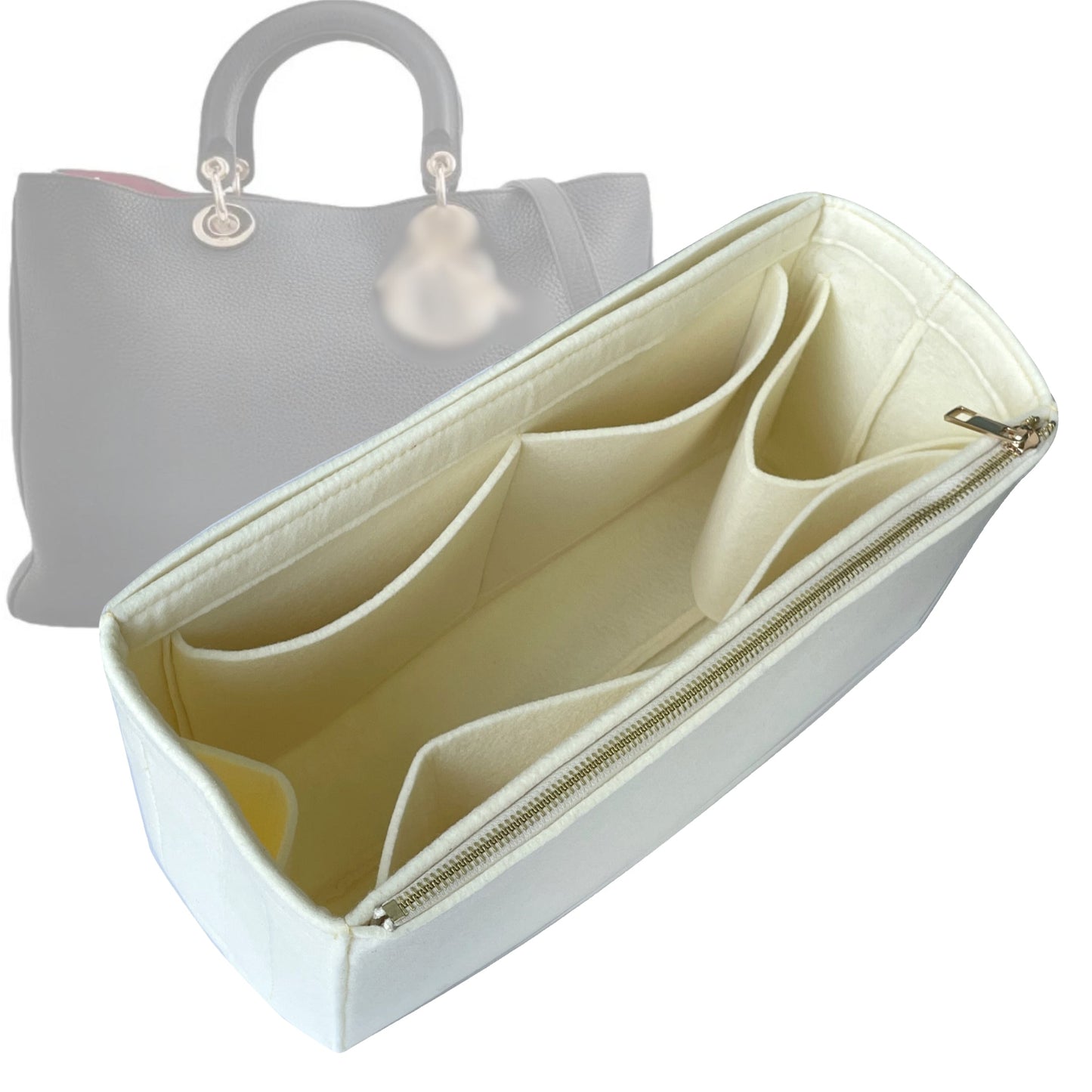 Dior Handbag Organizer for issimo Bag, Bag Insert Felt, Medium Zip Zip And Open