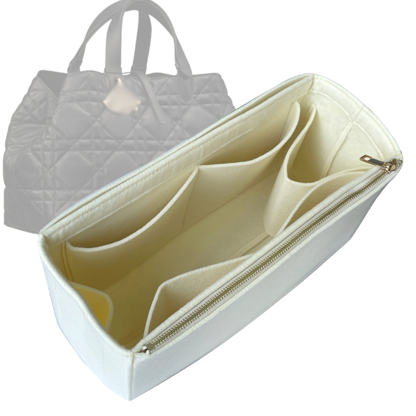 Dior Handbag Organizer for Toujours Bag, Bag Insert Felt, Small Zip Zip And Ope