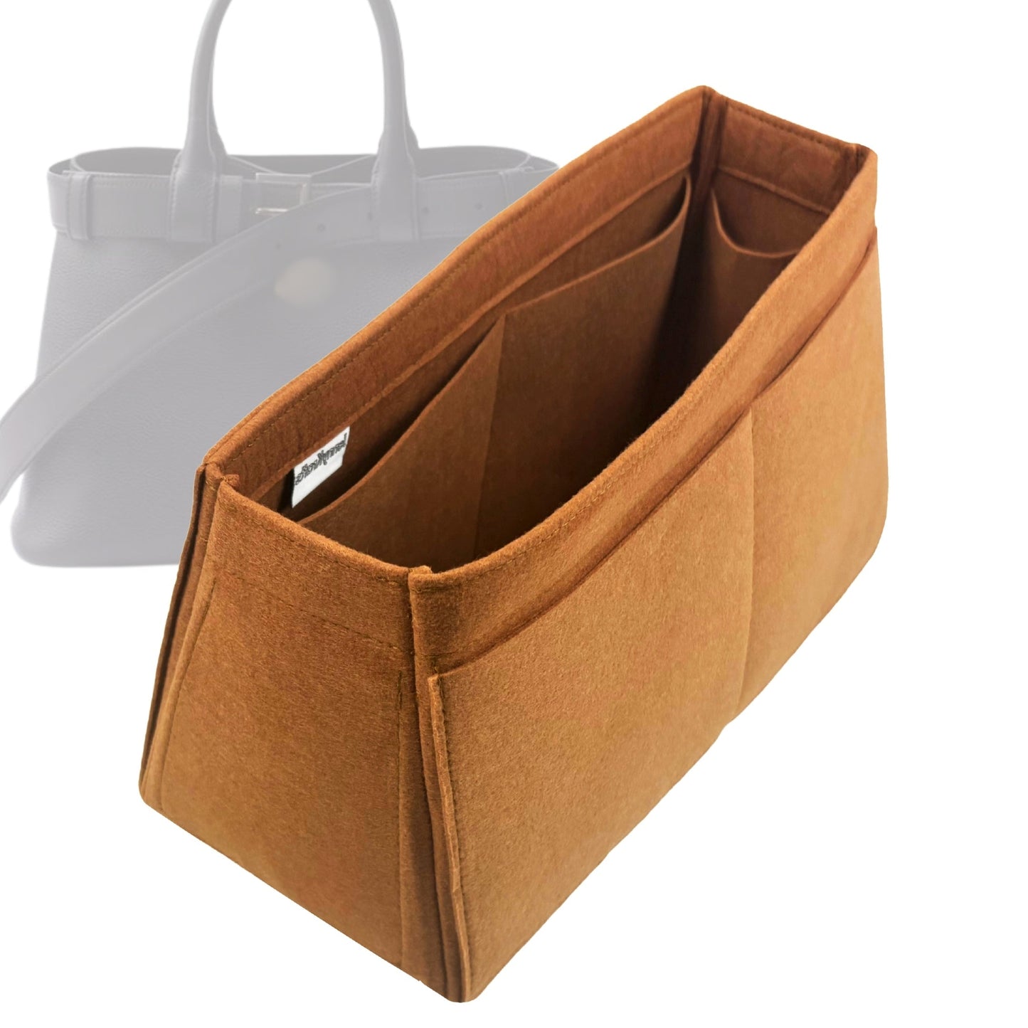 Prada Handbag Organizer for Buckle with belt, Bag Insert Leather Large Insert Felt Trapezoid