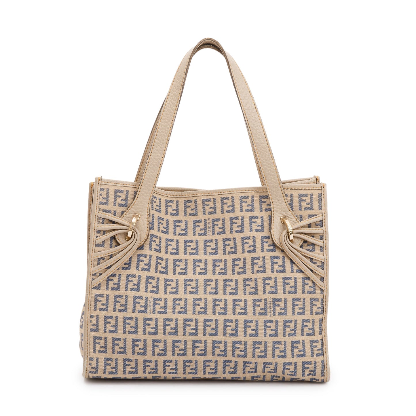 Fendi Zucchino Vitello Shopping Tote Beige Tote Bag