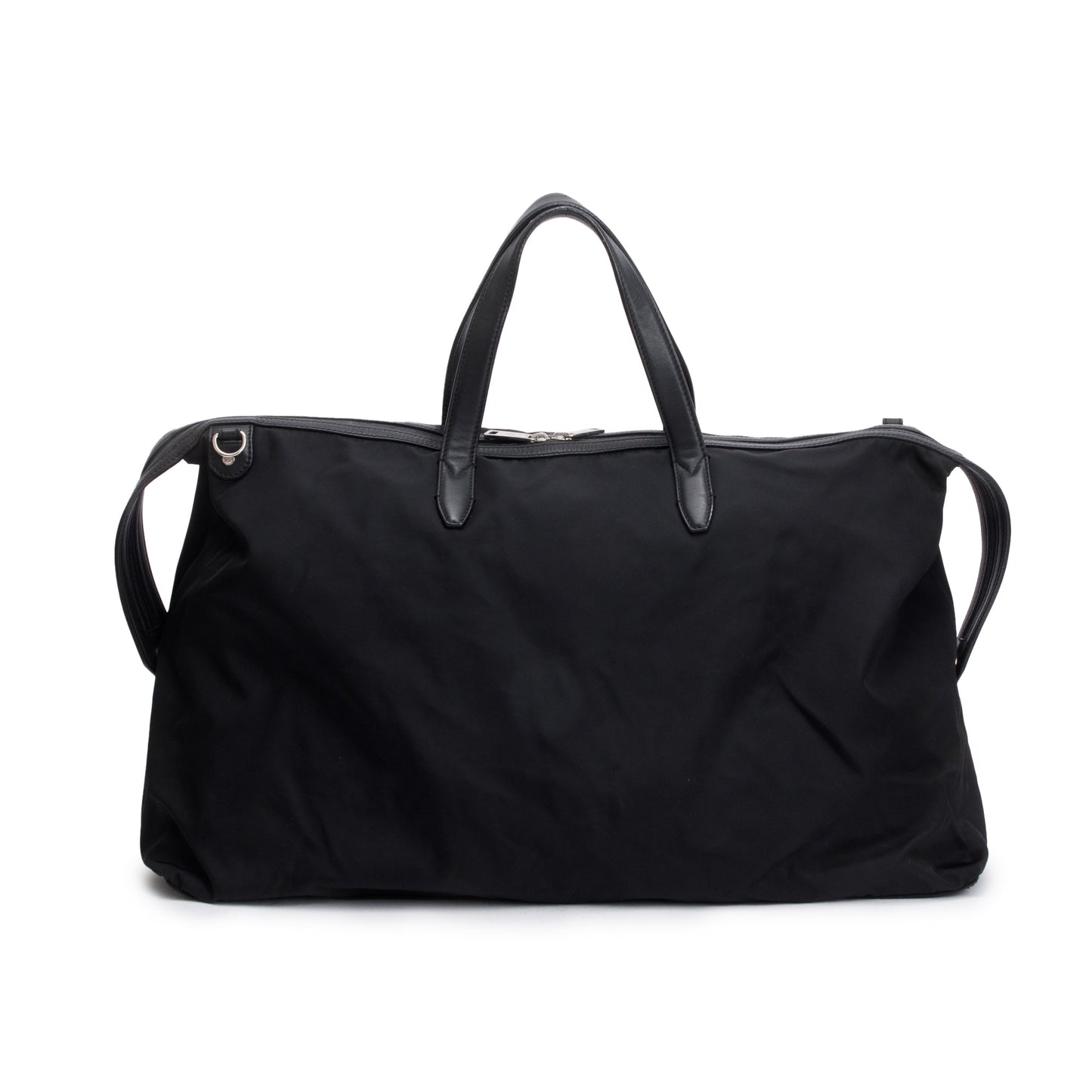 Fendi Trim Vocabulary Duffle Bag Leather Nylon Travel Bag