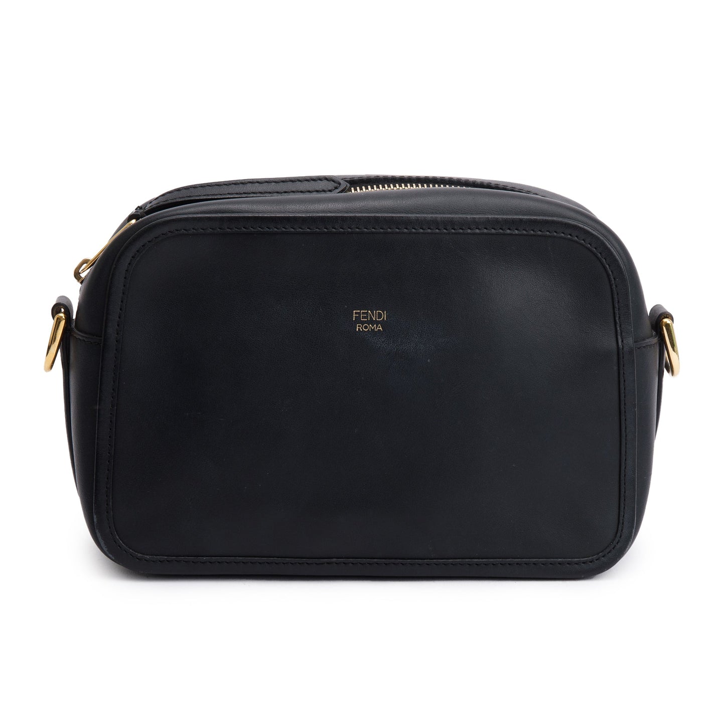 Fendi Vitello Century Is Camera Bag Leather Black Travel Bag