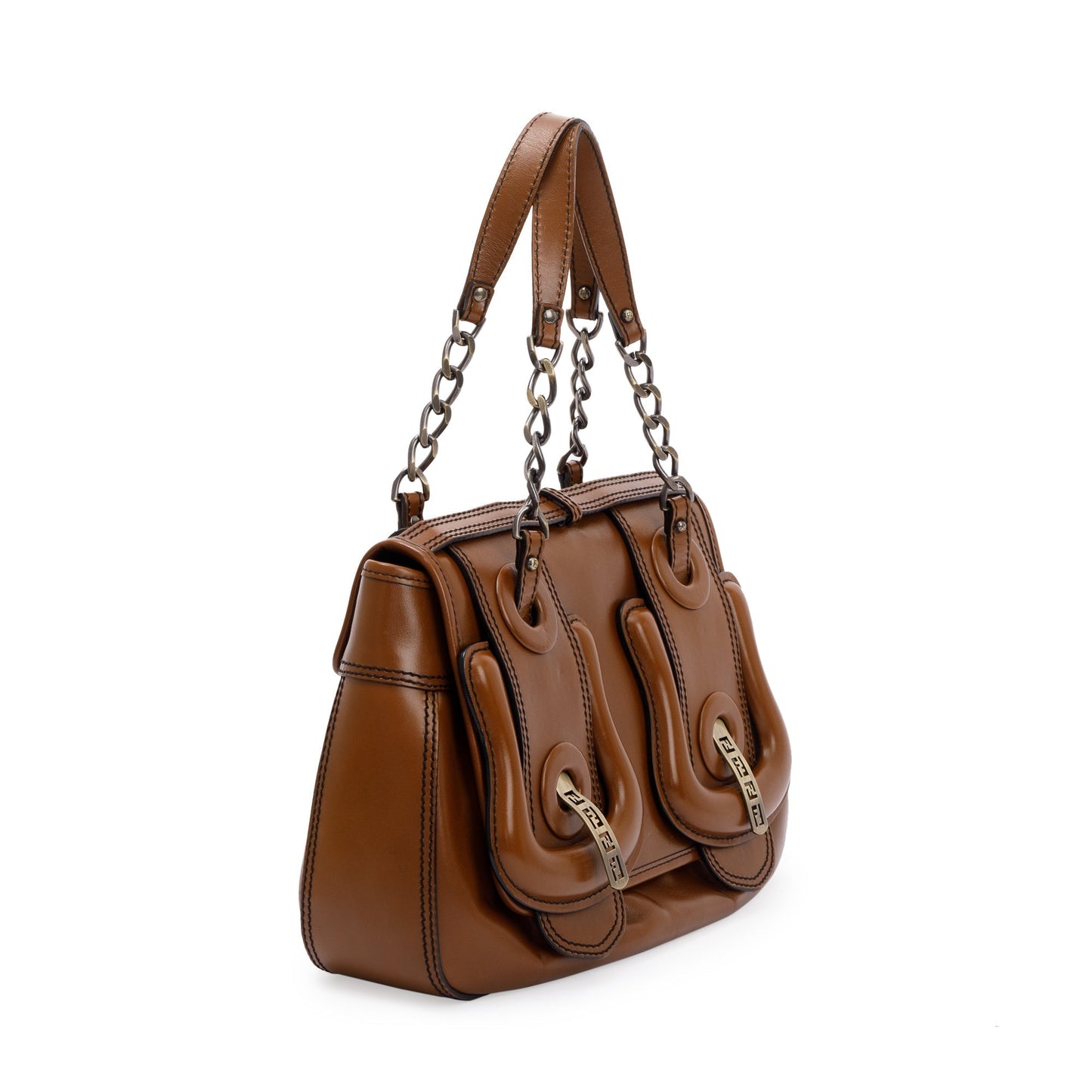 Fendi Fendi Brown Leather B Bag 43562 Travel Bag