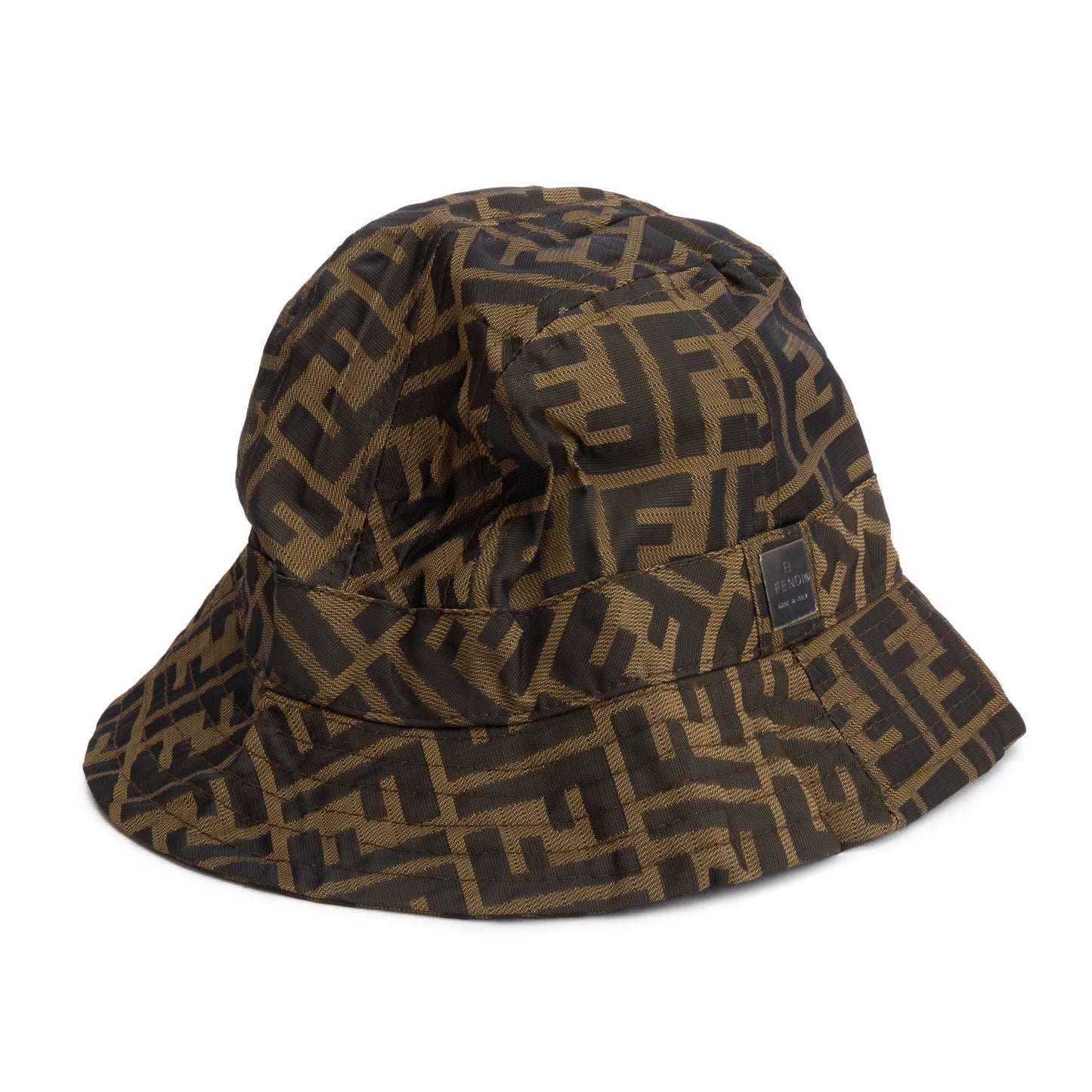 Fendi Zucca Ff Hat Size Canvas Brown Bucket Bag