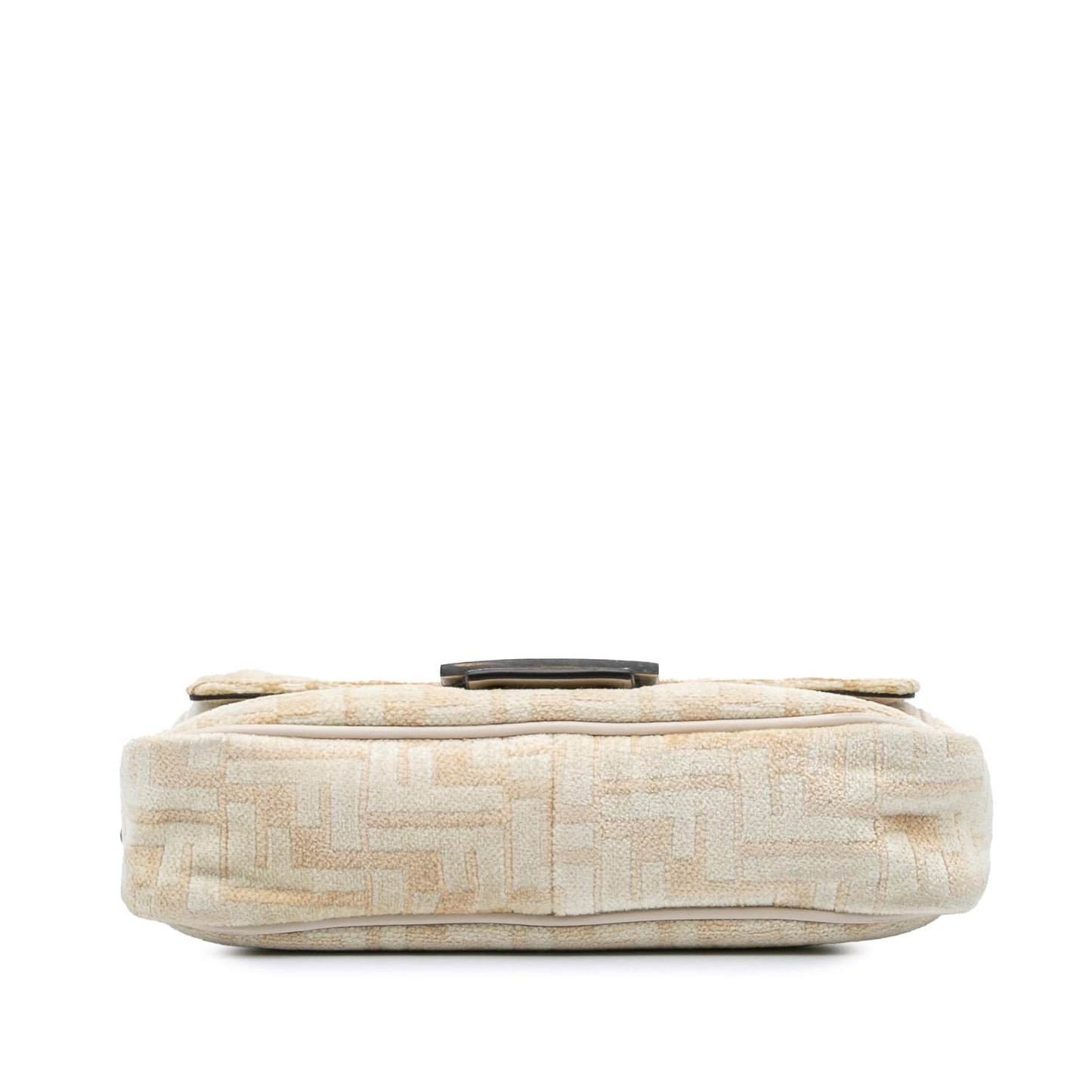 Fendi Ff Chenille And Seta Midi Baguette Shoulder Bag Vitello Chain
