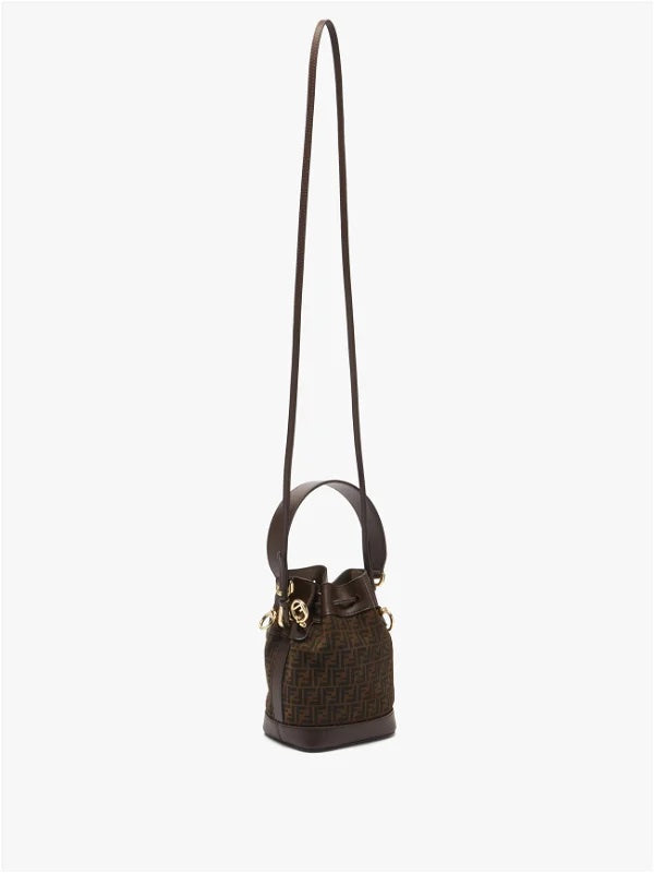 Fendi Ff And Mon Trã Sor Bag Leather Suede Mini Bucket Bag