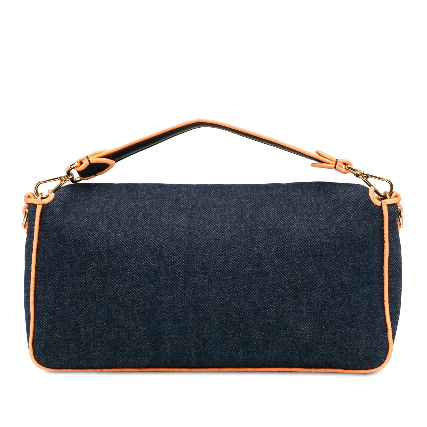 Fendi Baguette Satchel Shg Fm5Rer Denim Large Satchel Bag