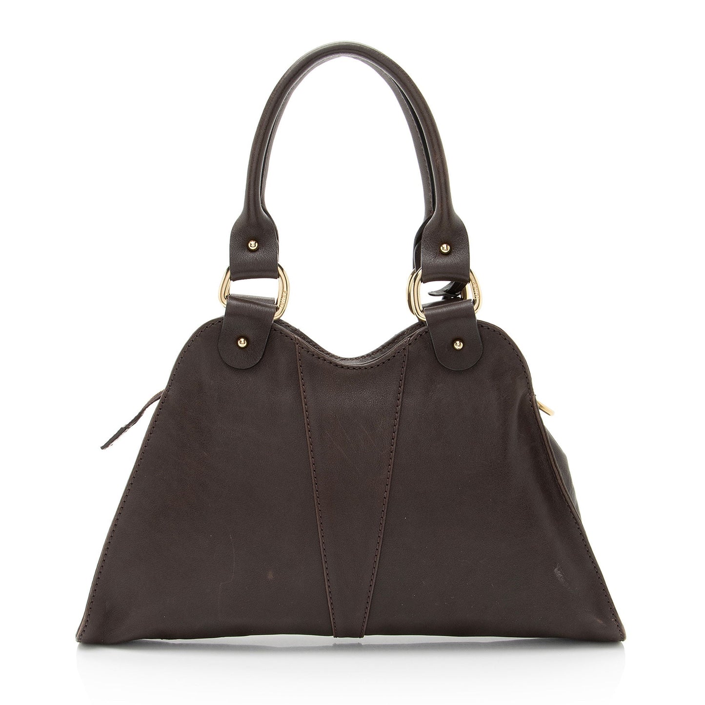 Fendi Devil Trapezio Satchel Leather Small Satchel Bag