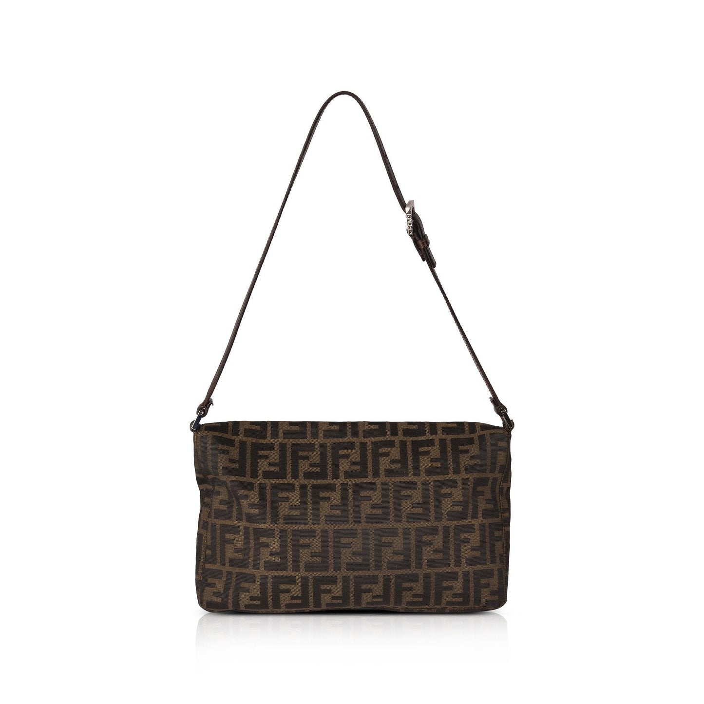 Fendi Trimmed Zucca Shoulder Bag Leather