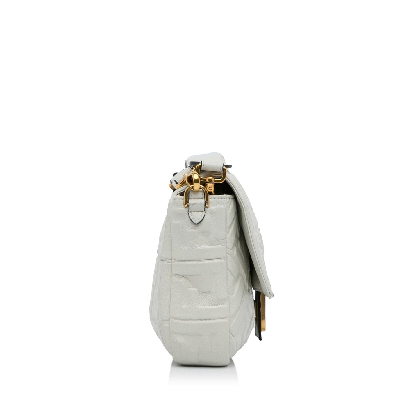 Fendi Ff Baguette Shg Fqlmep Satchel Bag Medium Embossed