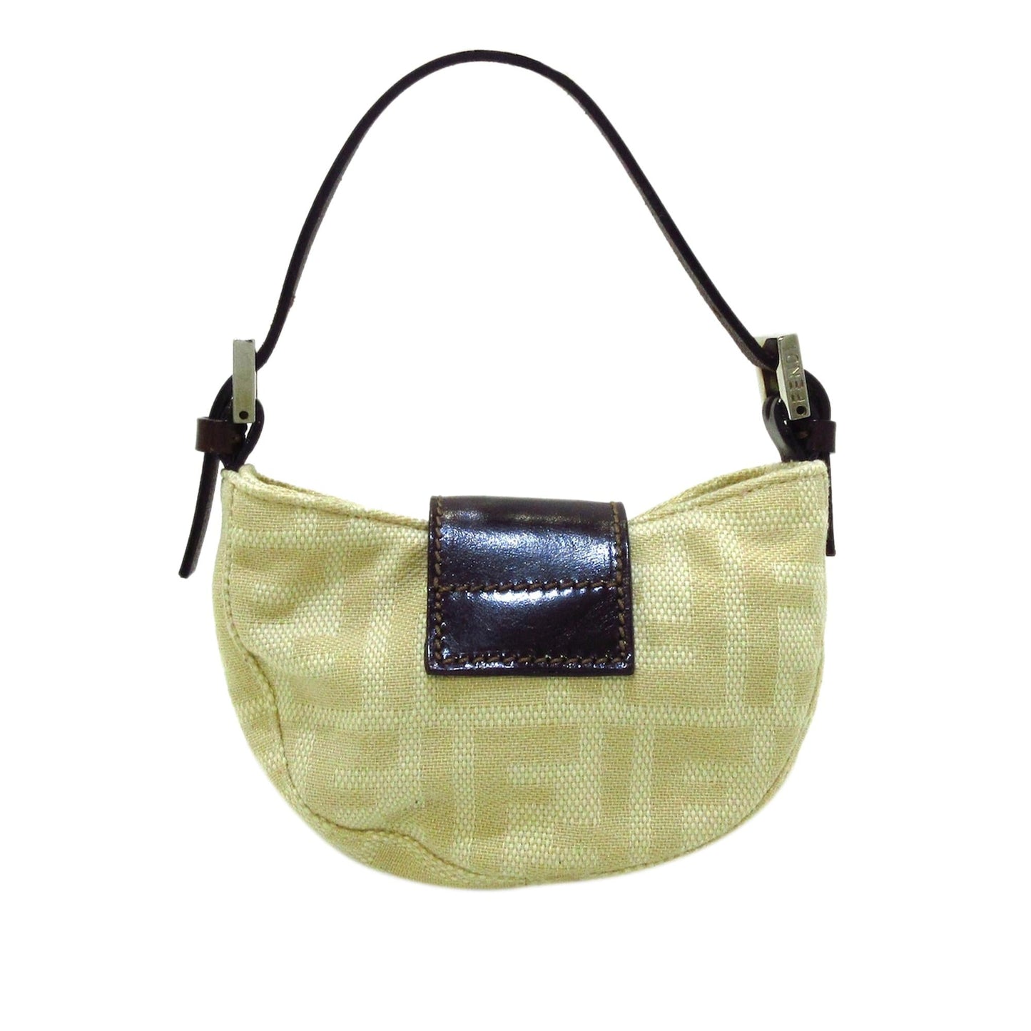 Fendi Zucca Baguette Shg Handbag Canvas Mini Shoulder Bag