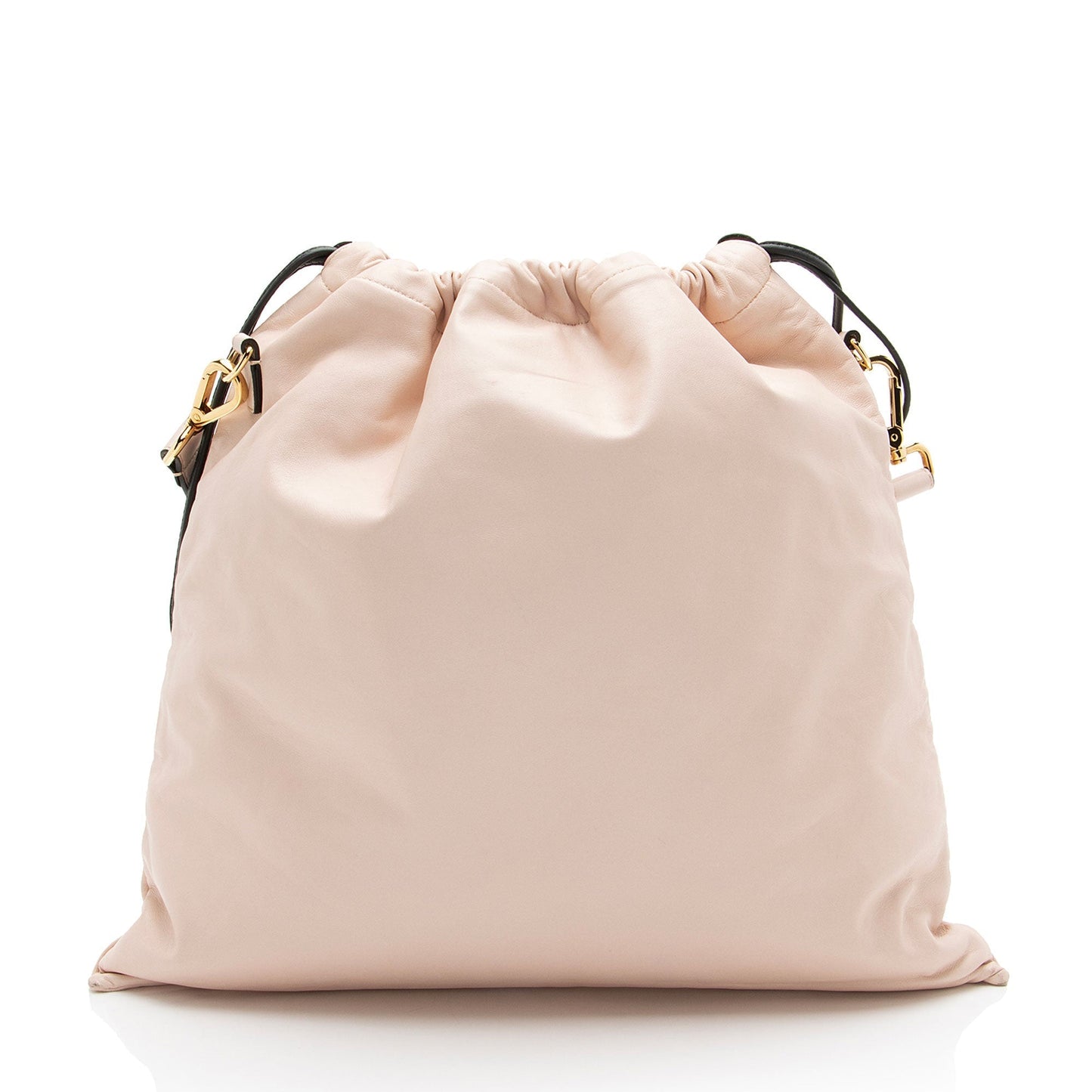 Fendi Nappa Drawstring Shoulder Bag Leather Medium