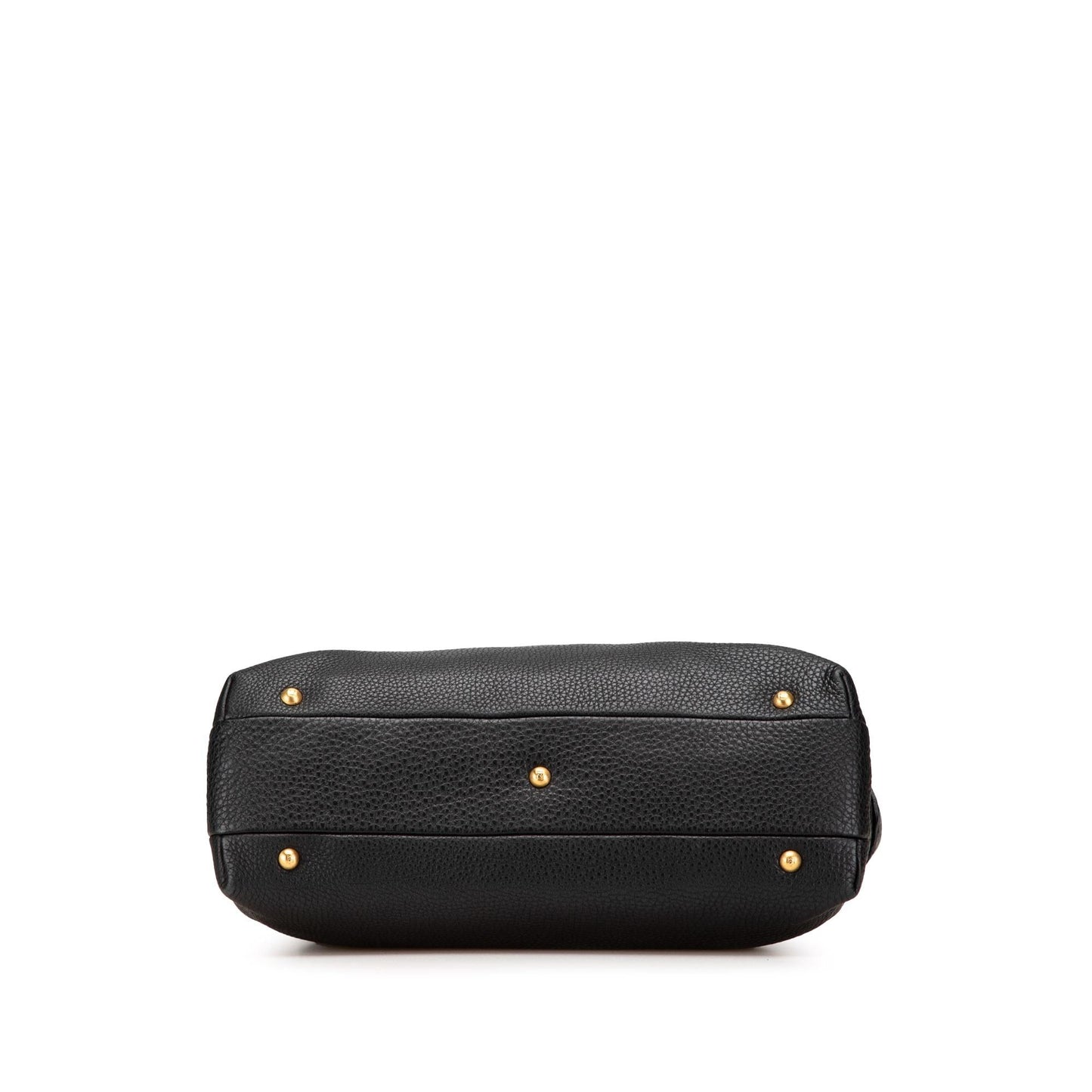 Fendi Pebbled Selleria Dome Shoulder Bag Leather
