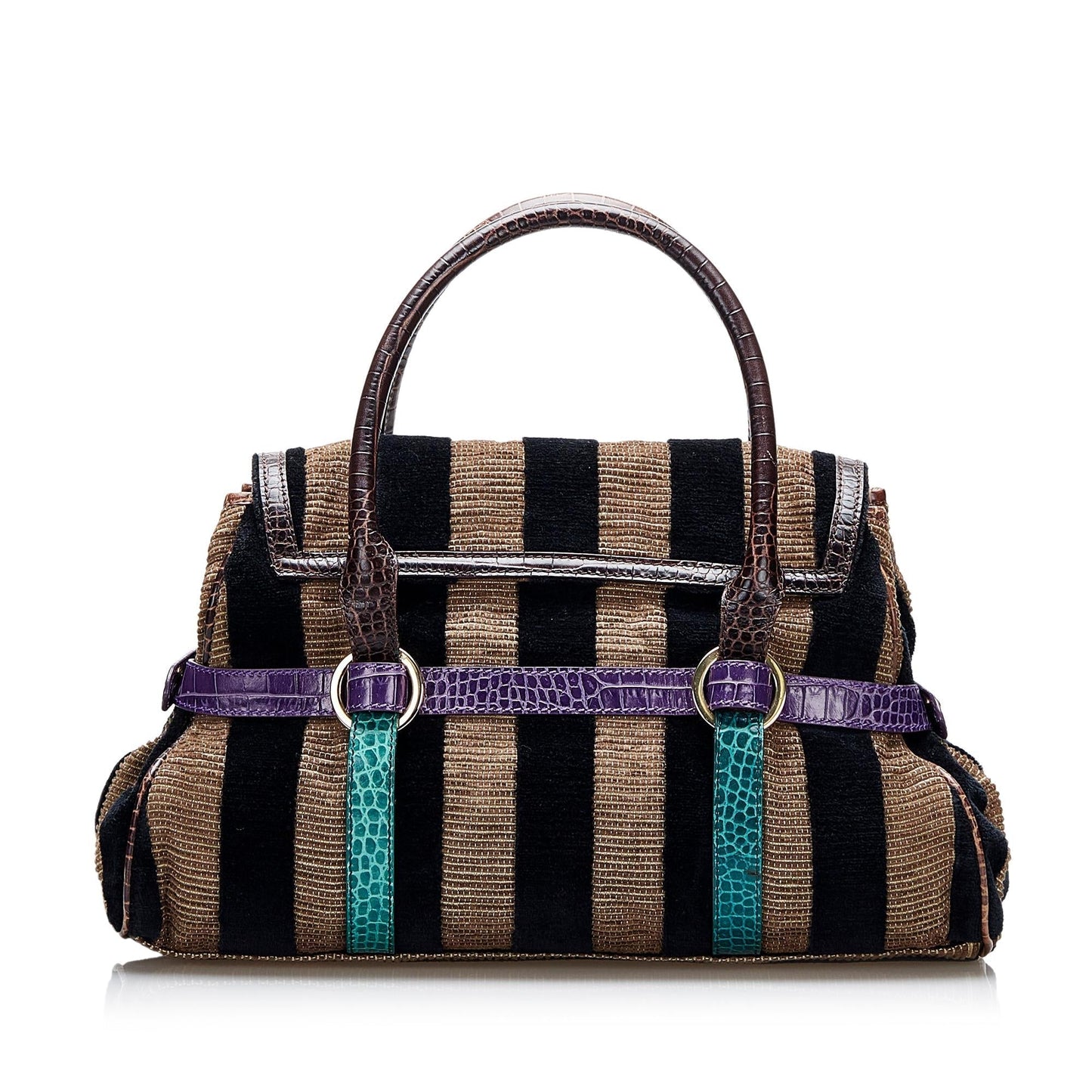 Fendi Pequin Handbag Shg Utqane Satchel Bag