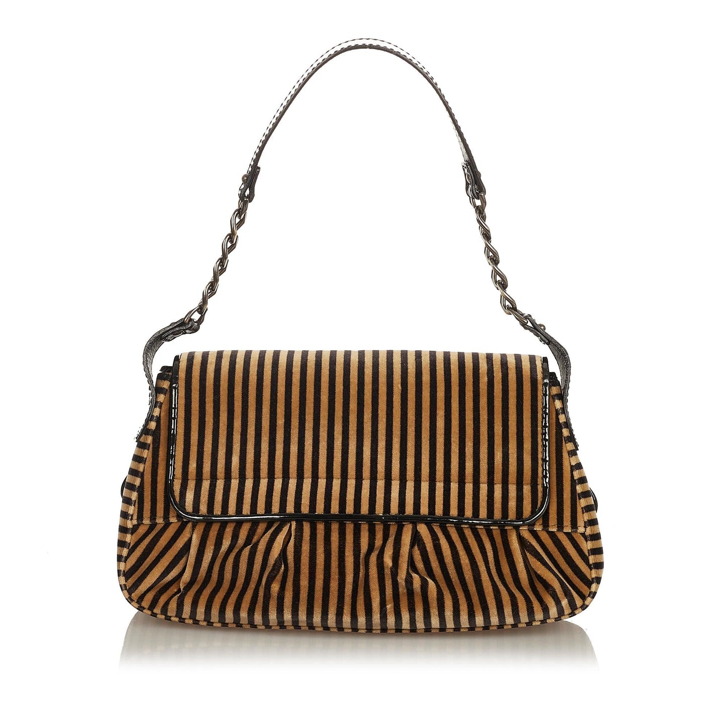 Fendi Pequin Velvet Shoulder Bag Shg
