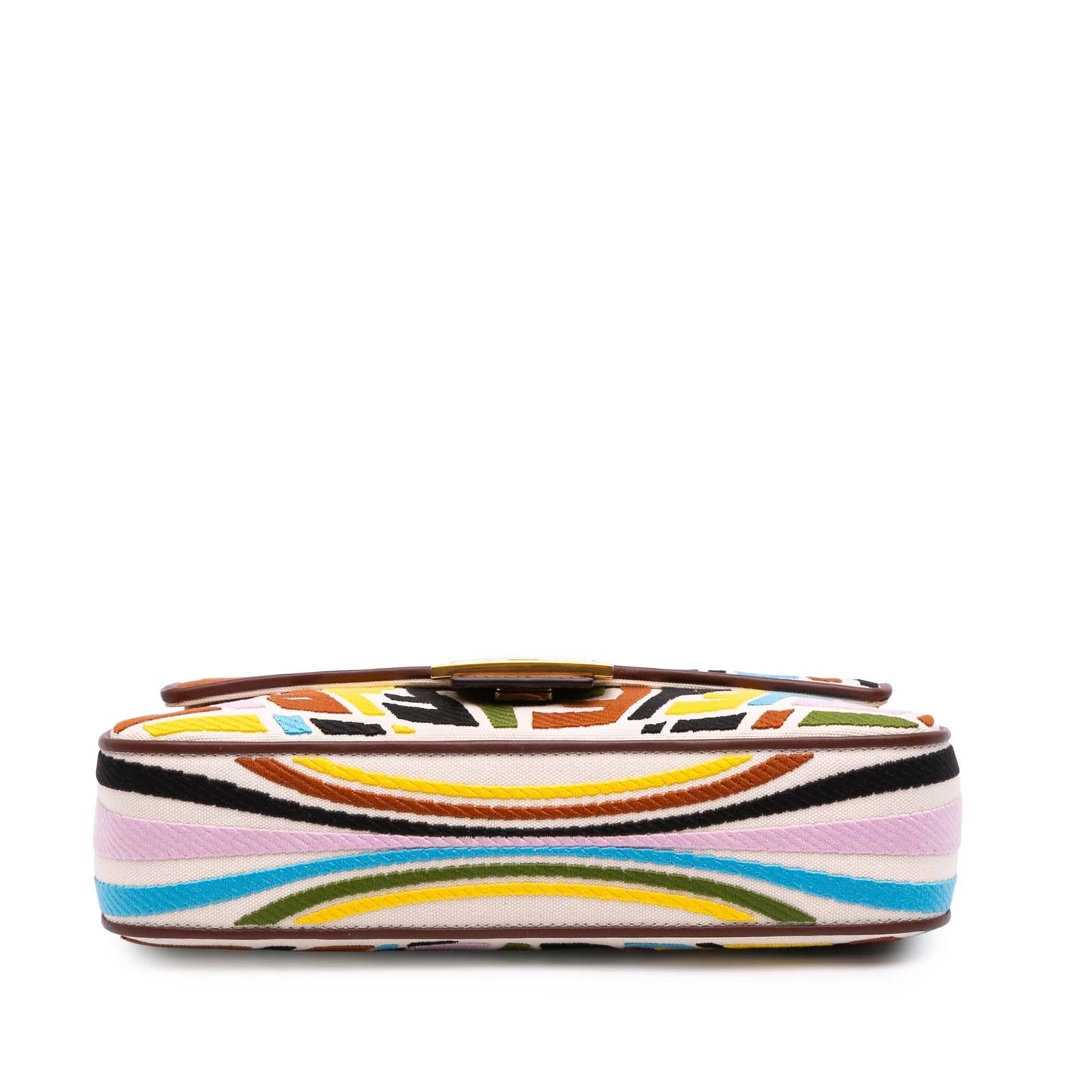 Fendi Sarah Coleman Zucca Fish Eye Vertigo Baguette Satchel Canvas Embroidered Satchel Bag Vertigo Baguette Satchel