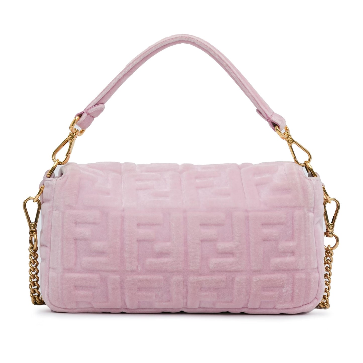 Fendi Velvet Zucca Baguette Satchel Shg Ev17Vo Embossed Satchel Bag