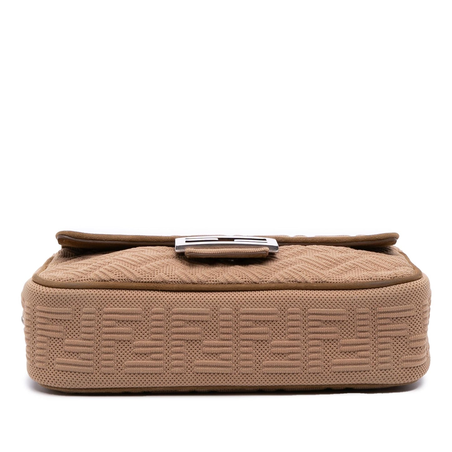 Fendi Zucca Midi Baguette Satchel Bag Canvas Chain