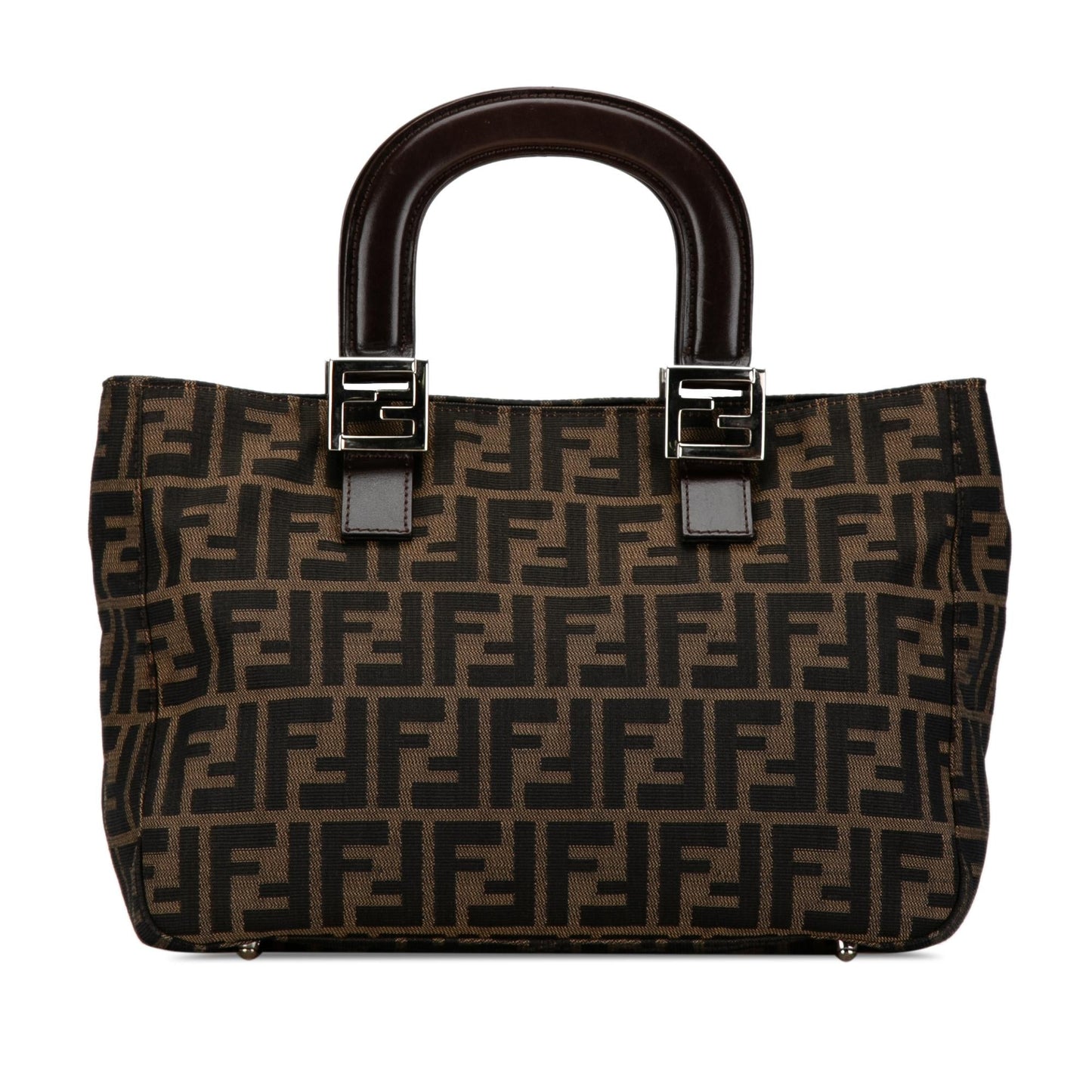 Fendi Zucca Twins Tote Shg Canvas Tote Bag