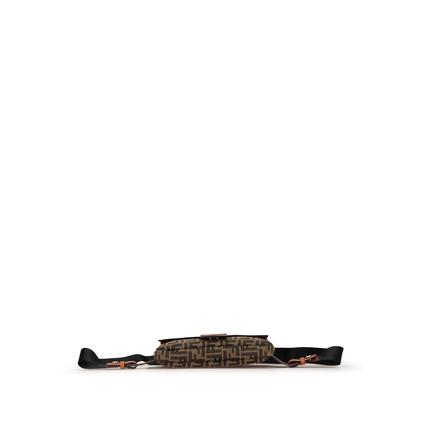 Fendi Zucca And Convertible Baguette Satchel Bag Leather Canvas Leather Convertible Baguette