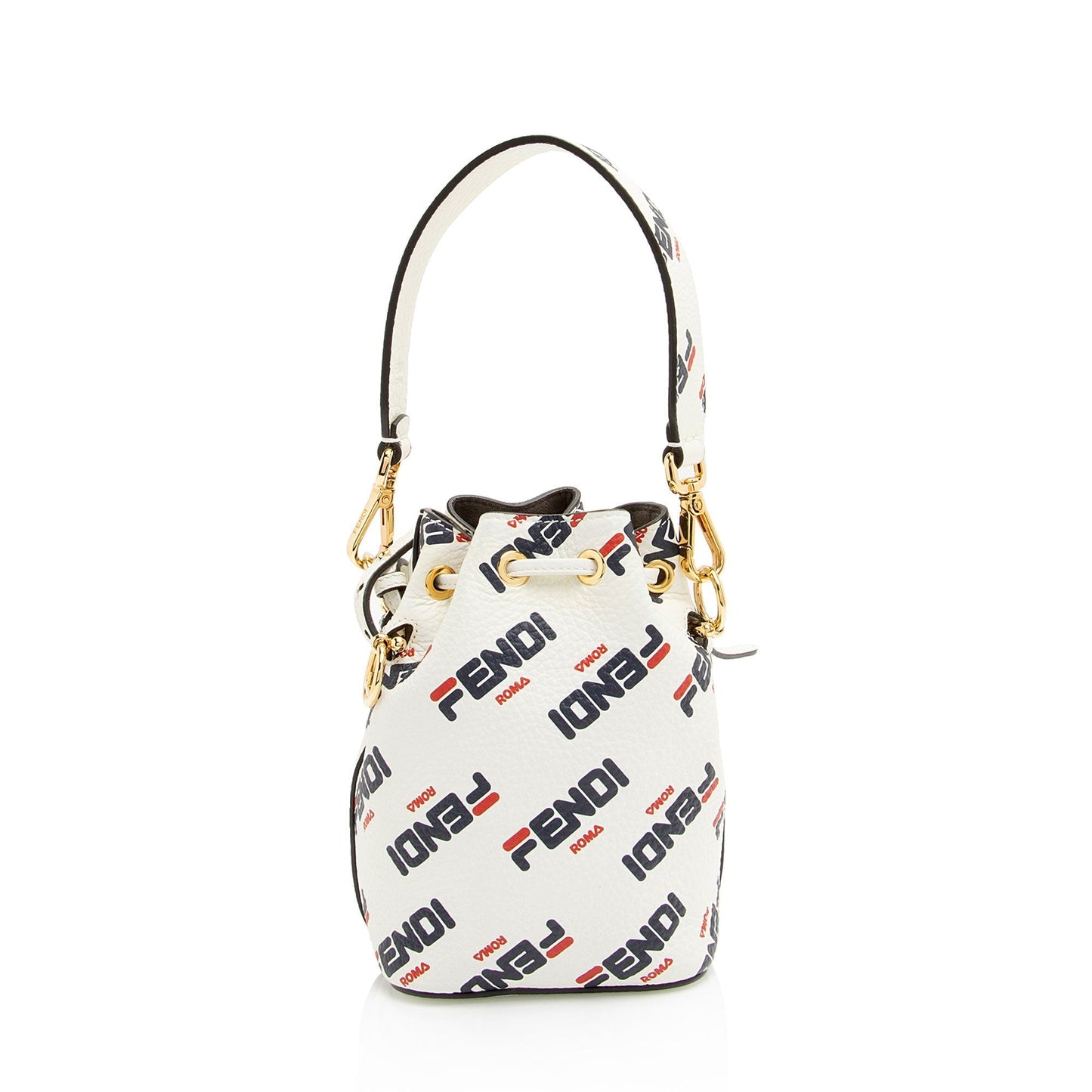 Fendi Fila Calfskin Mania Mon Tresor Bag Shf Mini Bucket Crossbody Bag