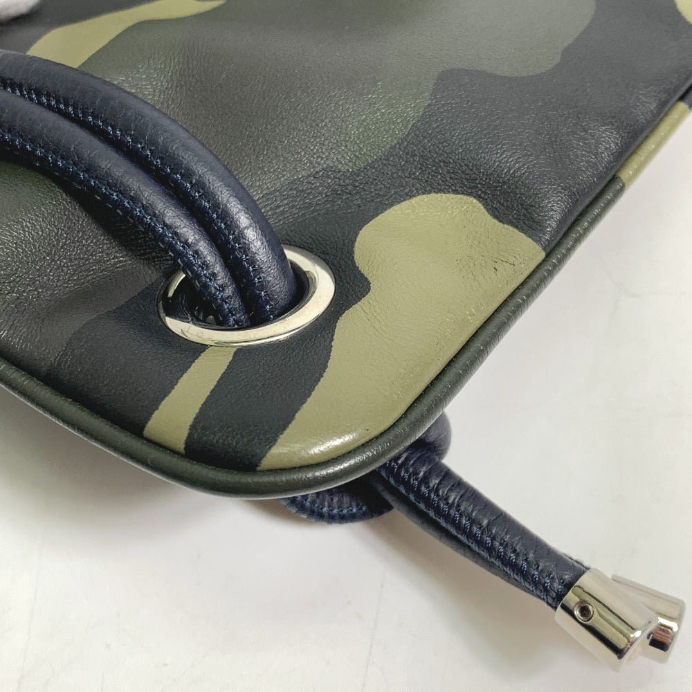 Dior Backpack Camouflage Camouflage Backpack Mens Handbag Leather Green