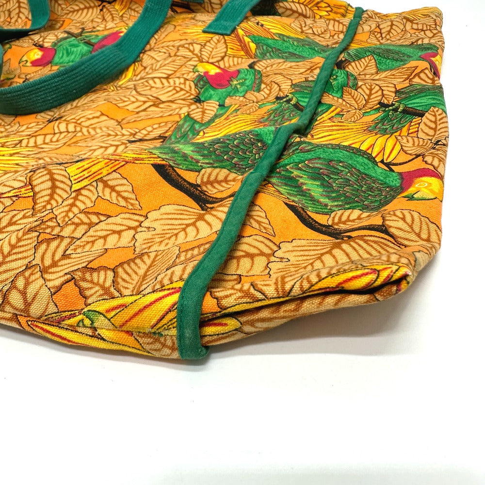 Tote Bag Orange Parakeet Bird Pattern Women Canvas