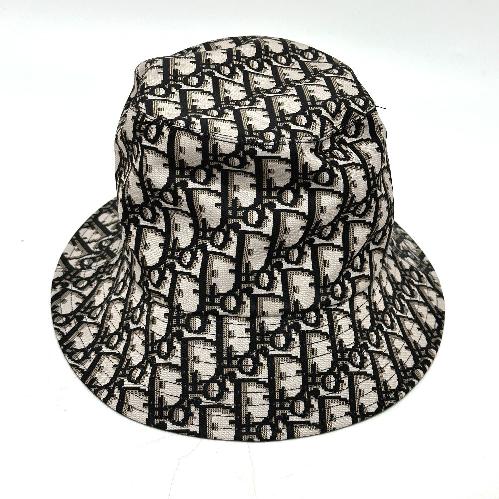 Dior Hat Gray X Trotter Hat Bob Hat Nylon Black Bucket Bag