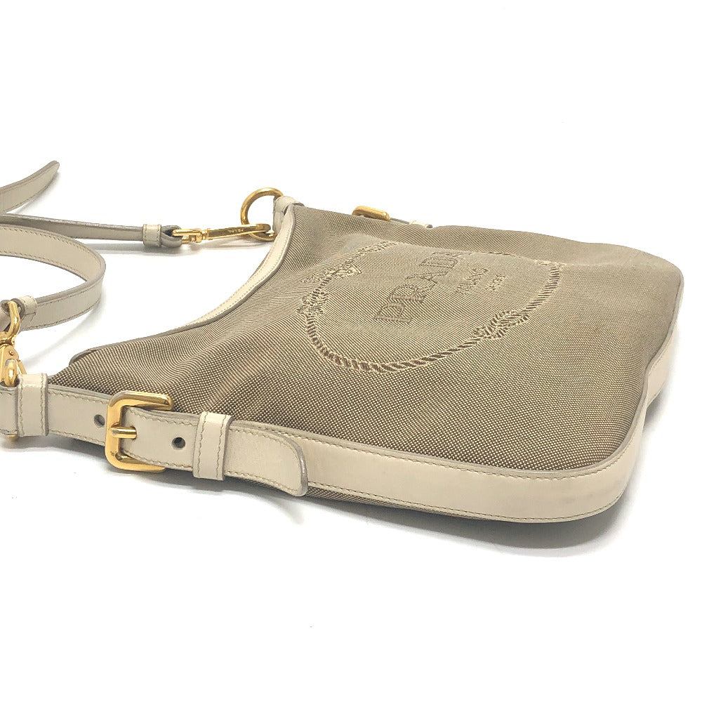 Shoulder Bag Logo Jacquard Women Leather Canvas