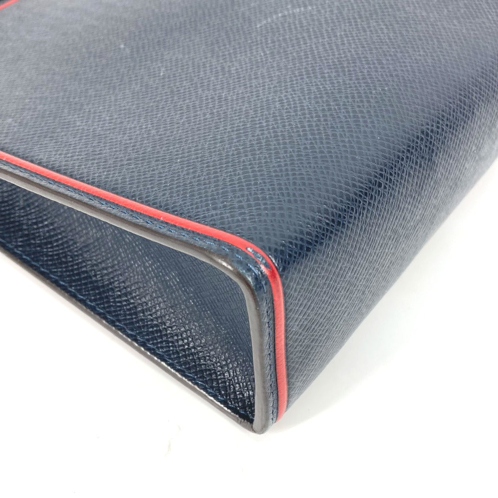 Louis Vuitton business M63394 Taiga Pochette Leather Navy Clutch Bag