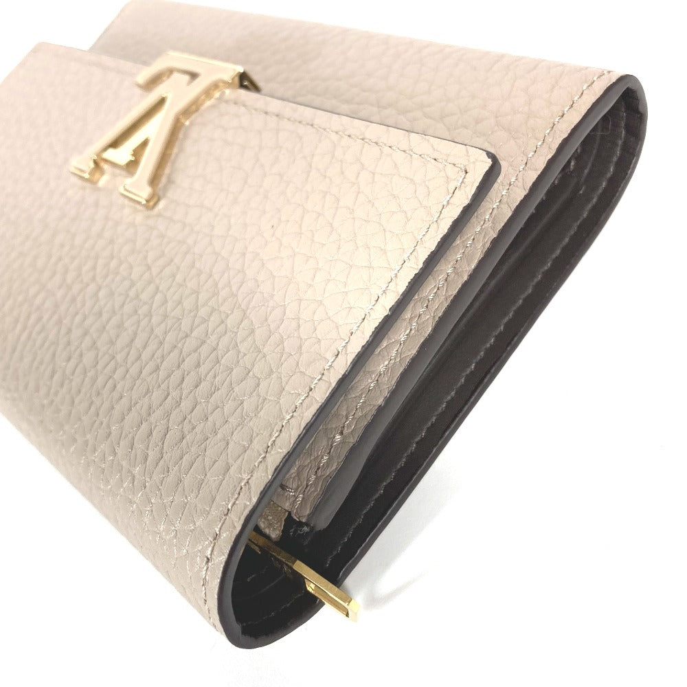 Louis Vuitton Trifold M62159 Taurillon Clemence Portefeuille Leather Beige Wallet Case