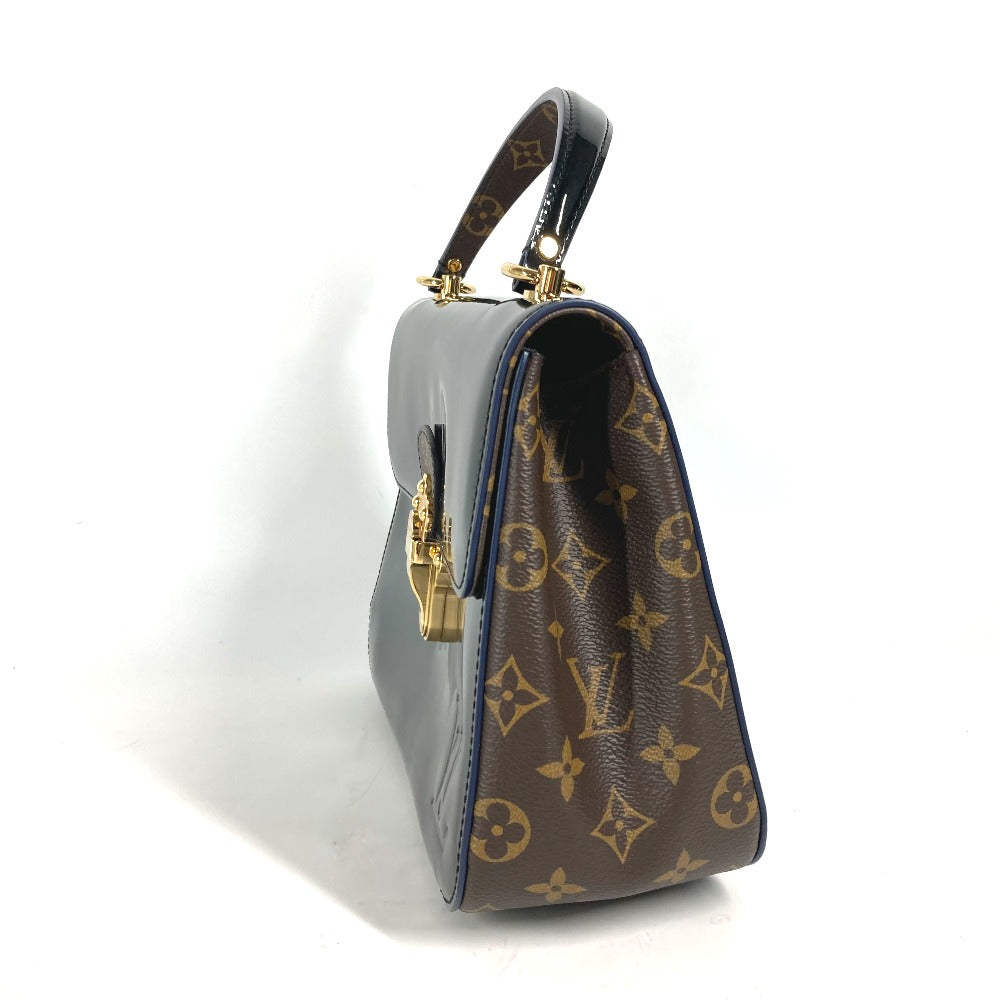 Louis Vuitton M53353 black Cherry wood PM Monogram Leather Canvas Patent Handbag