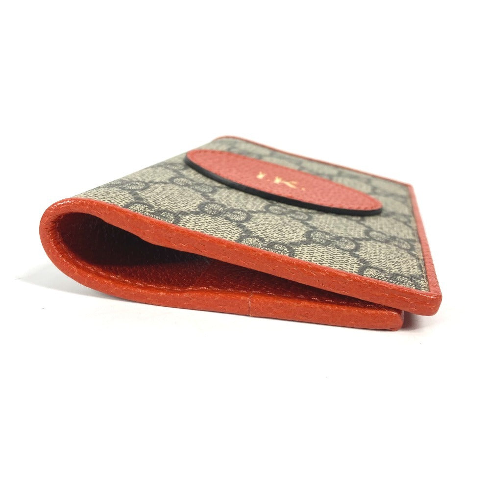 Gucci GG Supreme GG Supreme logo Leather Canvas Orange Wallet Case